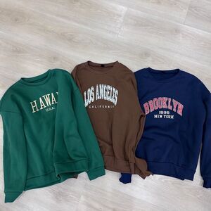 Women’s BUNDLE 3 Crewneck Set of Sweatshirts, Small and Medium